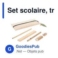 Set scolaire, trousse, crayon, stylo bille, règle, gomme et taille-crayon | Landon - Miniature 1