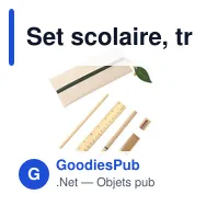 Set scolaire, trousse, crayon, stylo bille, règle, gomme et taille-crayon | Landon - Miniature 4
