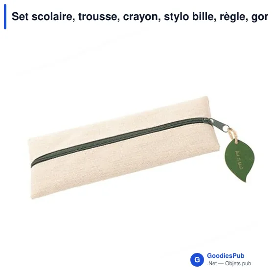 Set scolaire, trousse, crayon, stylo bille, règle, gomme et taille-crayon | Landon - Image 5