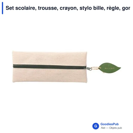 Set scolaire, trousse, crayon, stylo bille, règle, gomme et taille-crayon | Landon - Image 6