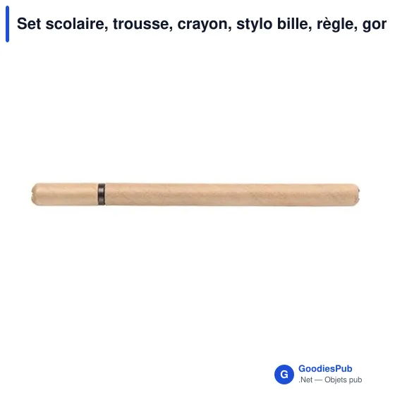 Set scolaire, trousse, crayon, stylo bille, règle, gomme et taille-crayon | Landon - Image 9