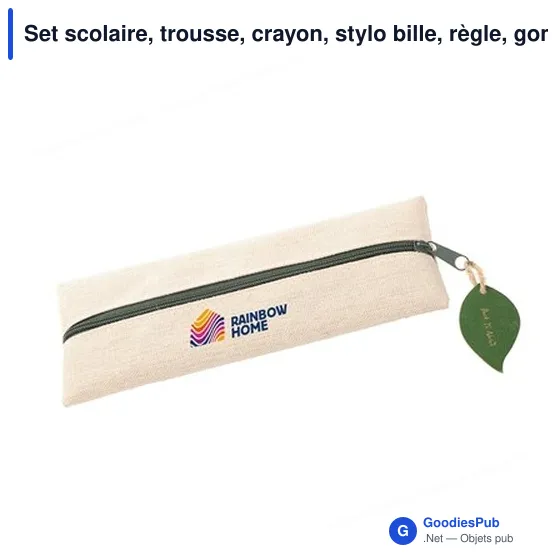Set scolaire, trousse, crayon, stylo bille, règle, gomme et taille-crayon | Landon - Image 10
