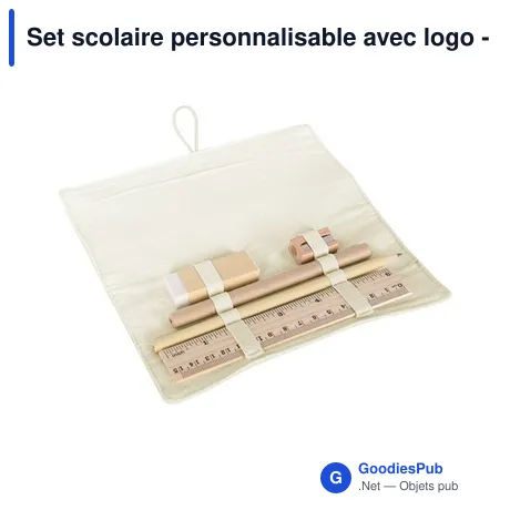 Set scolaire personnalisable avec logo - Trousse et fournitures Lauren