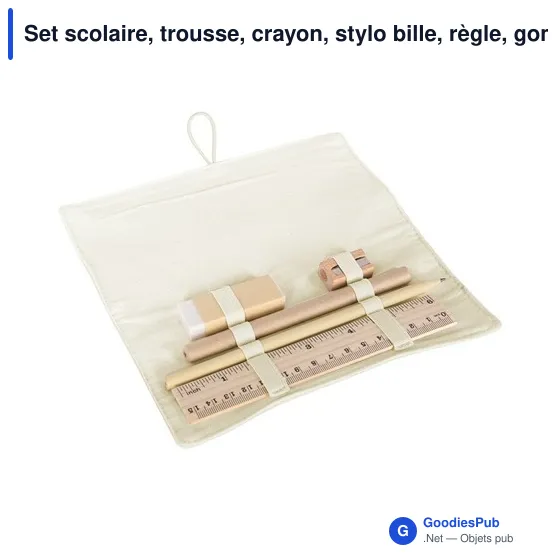 Set scolaire personnalisable avec logo - Trousse et fournitures Lauren - Image 1