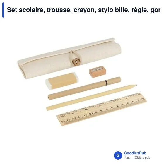 Set scolaire personnalisable avec logo - Trousse et fournitures Lauren - Image 4