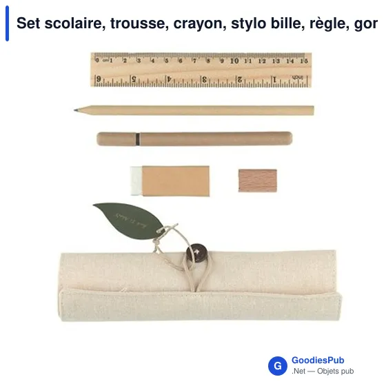 Set scolaire personnalisable avec logo - Trousse et fournitures Lauren - Image 6