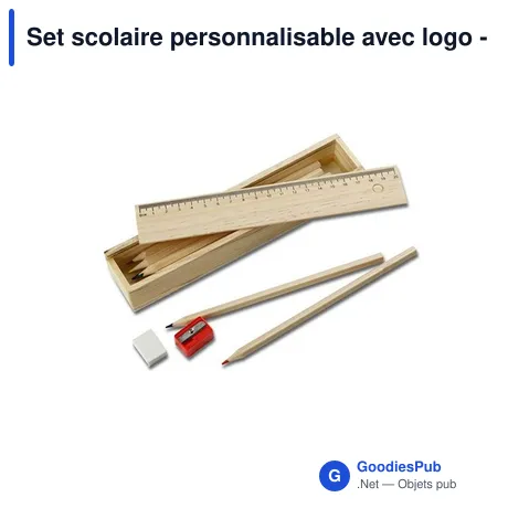 Set scolaire personnalisable avec logo - Trousse Lena