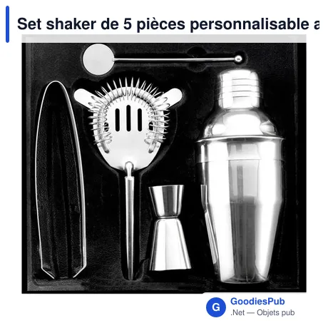 Set shaker de 5 pièces personnalisable avec logo - Natalina