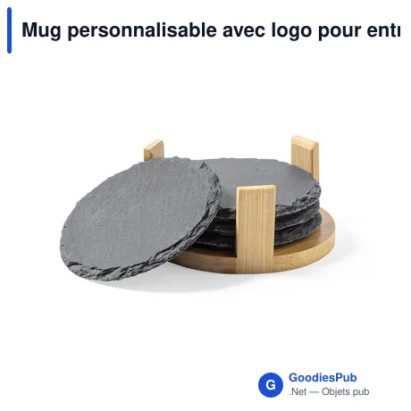 Mug personnalisable avec logo pour entreprises - Set de 4 sous-verres