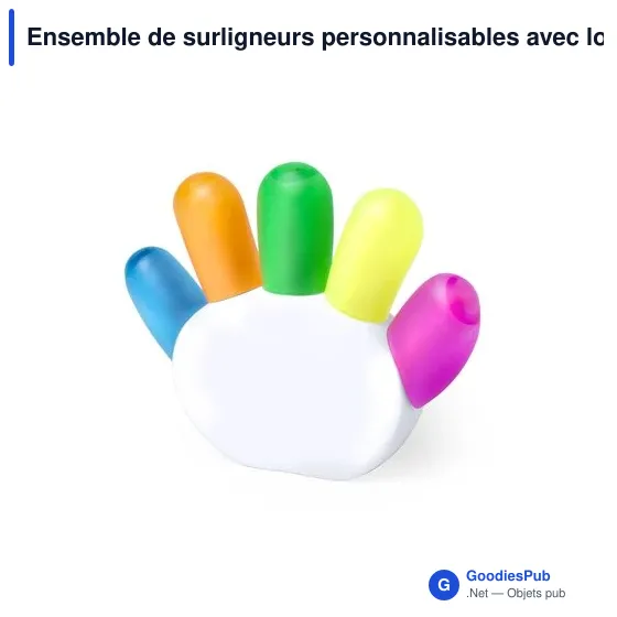 Ensemble de surligneurs personnalisables avec logo - Dinku - Image 2
