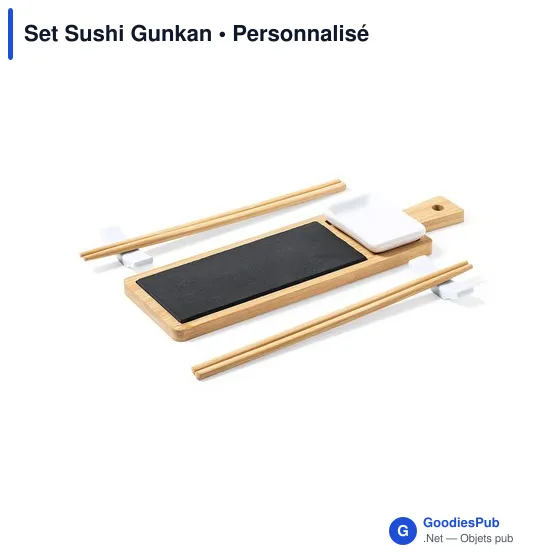 Set Sushi Gunkan personnalisable avec logo entreprise en bambou - Image 2