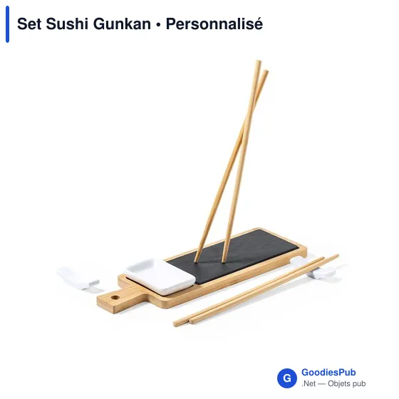 Set Sushi Gunkan personnalisable avec logo entreprise en bambou - Image 3