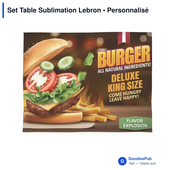 Set de table personnalisable pour impression sublimation - Lebronavec logo - Image 3