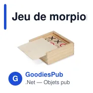 Jeu de morpion personnalisable en boîte en bois avec logo - Tic Tac Toe - Miniature 2