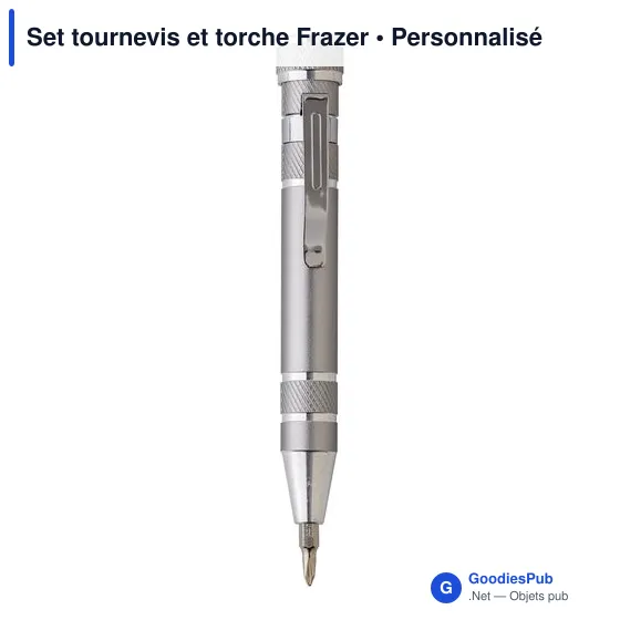 Set tournevis et torche personnalisable avec logo - Frazer - Image 2