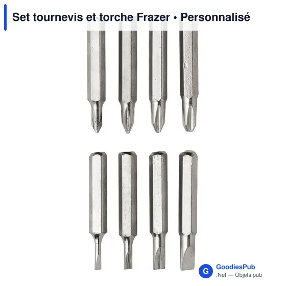 Set tournevis et torche personnalisable avec logo - Frazer - Image 4