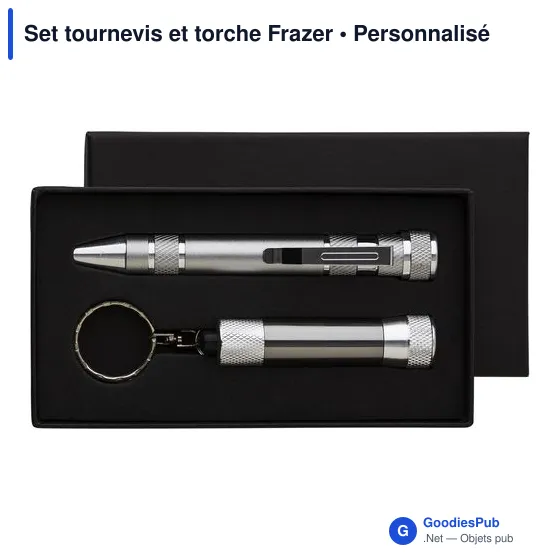 Set tournevis et torche personnalisable avec logo - Frazer - Image 5