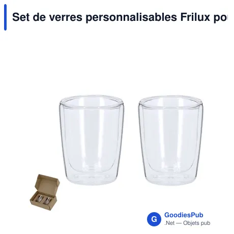 Set de verres personnalisables Frilux pour objets publicitairesavec logo
