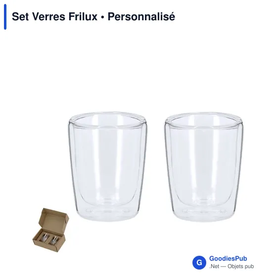 Set de verres personnalisables Frilux pour objets publicitairesavec logo - Image 1