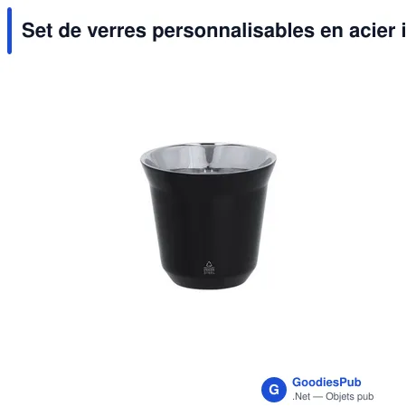Set de verres personnalisables en acier inoxydable - Kodetavec logo