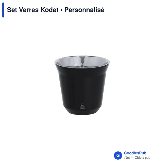 Set de verres personnalisables en acier inoxydable - Kodetavec logo - Image 1