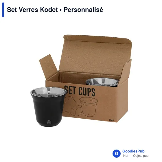 Set de verres personnalisables en acier inoxydable - Kodetavec logo - Image 3