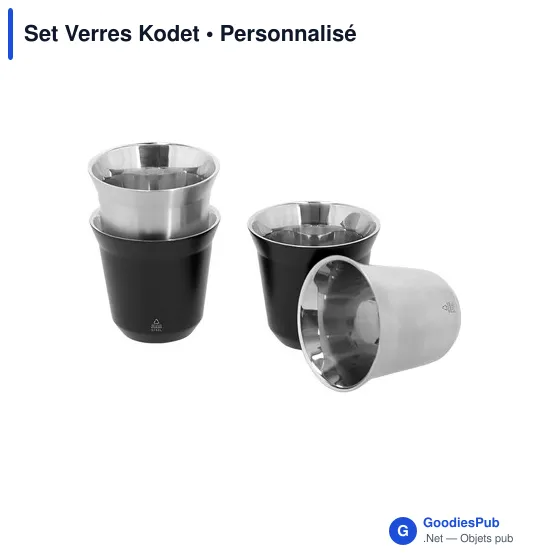 Set de verres personnalisables en acier inoxydable - Kodetavec logo - Image 4