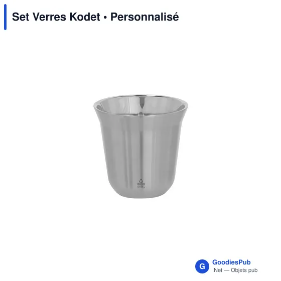 Set de verres personnalisables en acier inoxydable - Kodetavec logo - Image 6