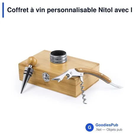 Coffret à vin personnalisable Nitol avec logo