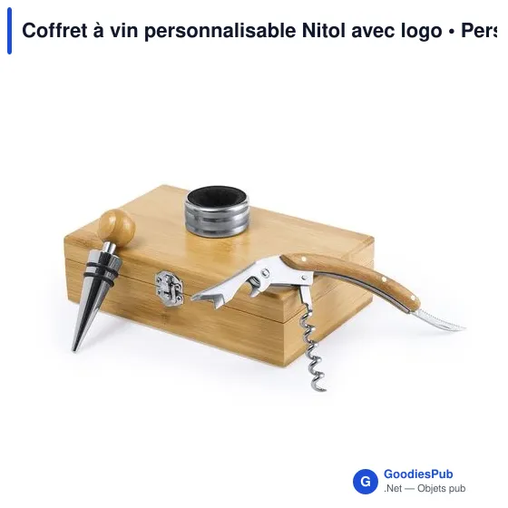Coffret à vin personnalisable Nitol avec logo - Image 2