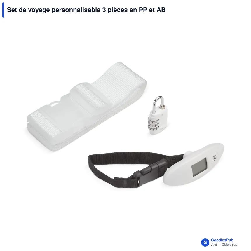 Set de voyage personnalisable 3 pièces en PP et ABS avec logo - Voyage - Image 2