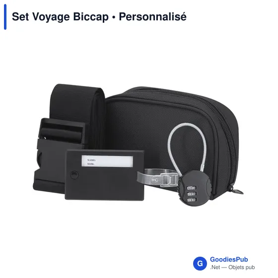 Set de voyage personnalisable avec logo - Set Voyage Biccap - Image 1