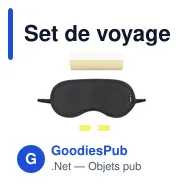 Set de voyage personnalisable avec masque de sommeil et bouchons d'oreillesavec logo - Miniature 2