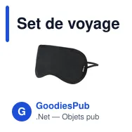 Set de voyage personnalisable avec masque de sommeil et bouchons d'oreillesavec logo - Miniature 3