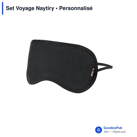 Set de voyage personnalisable avec masque de sommeil et bouchons d'oreillesavec logo - Image 3
