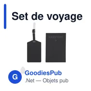 Set de voyage personnalisable Sislak avec logo - Étiquette et étui - Miniature 1