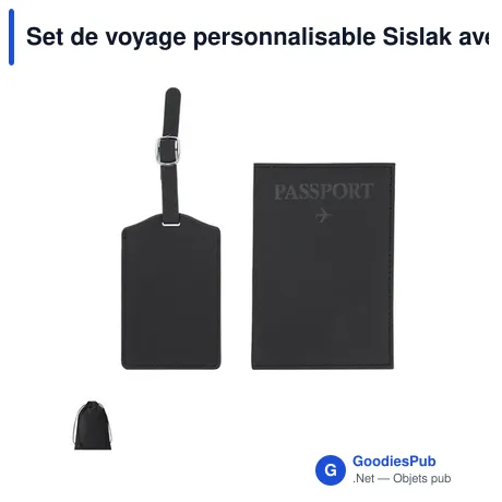 Set de voyage personnalisable Sislak avec logo - Étiquette et étui