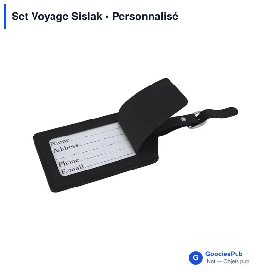 Set de voyage personnalisable Sislak avec logo - Étiquette et étui - Image 3