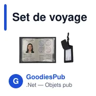 Set de voyage personnalisable Sislak avec logo - Étiquette et étui - Miniature 4