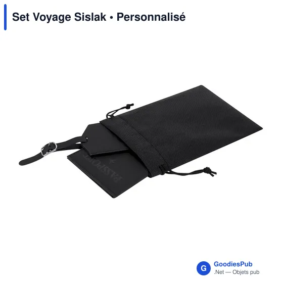Set de voyage personnalisable Sislak avec logo - Étiquette et étui - Image 5