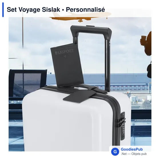 Set de voyage personnalisable Sislak avec logo - Étiquette et étui - Image 7