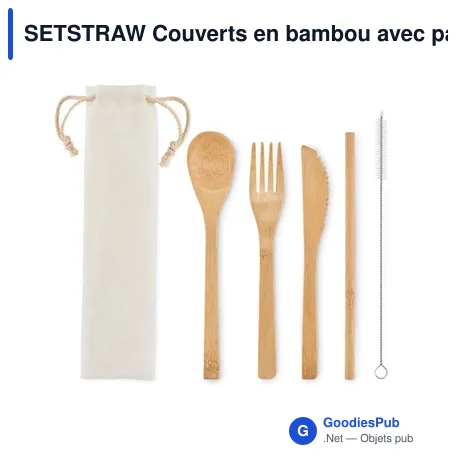 SETSTRAW Couverts en bambou avec paille