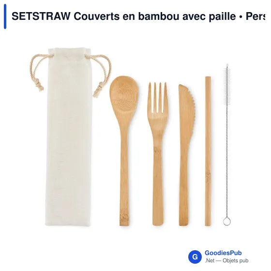 SETSTRAW Couverts en bambou avec paille - Image 1
