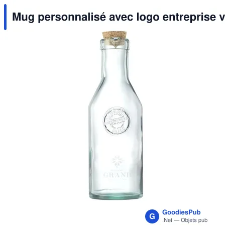 Mug personnalisé avec logo entreprise verre recyclé translucide