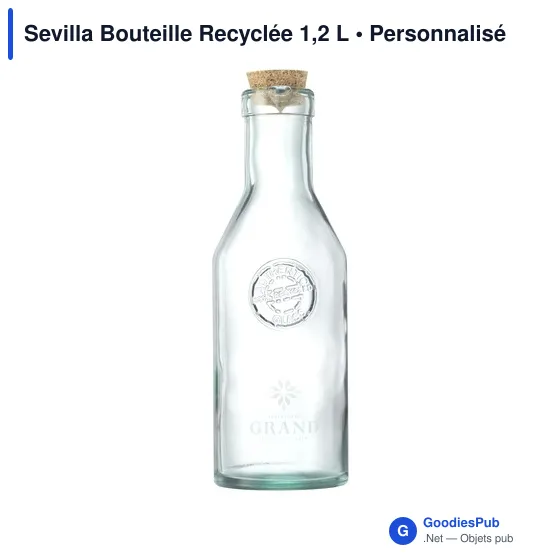 Mug personnalisé avec logo entreprise verre recyclé translucide - Image 1
