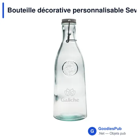 Bouteille décorative personnalisable Sevilla en verre recyclé - 1 Lavec logo