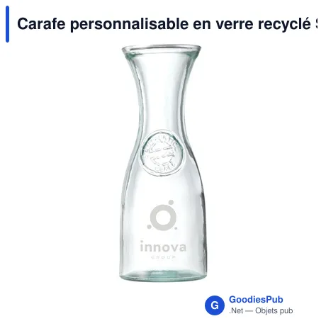 Carafe personnalisable en verre recyclé Sevilla - 800 mlavec logo