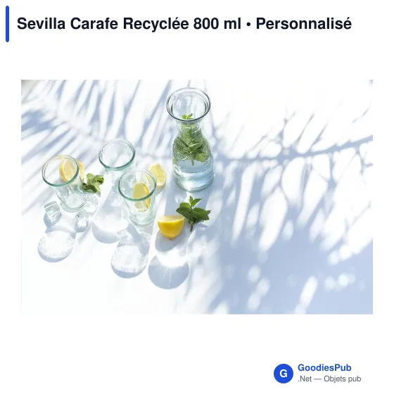 Carafe personnalisable en verre recyclé Sevilla - 800 mlavec logo - Image 2