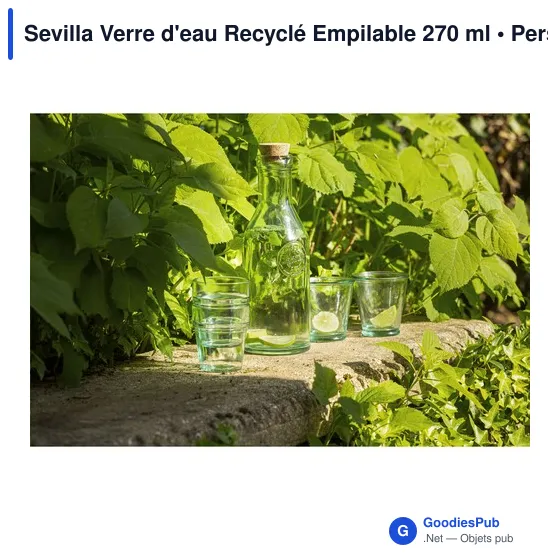 Verre d'eau personnalisable Sevilla en verre recyclé - 270 mlavec logo - Image 3