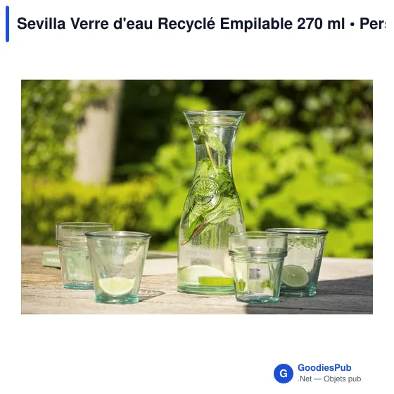Verre d'eau personnalisable Sevilla en verre recyclé - 270 mlavec logo - Image 4